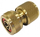 LQ42SM - 1/2” Brass quick connector with waterstop