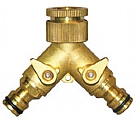 LQYM - 2-Way brass tap connector with valves with swivel 