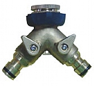 LQYMR - Brass 2-Way tap connector with rubber grip